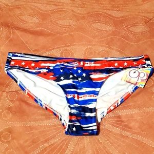Ocean Pacific Juniors 7-9 Star Search Red, White, & Blue Bikini Bottom